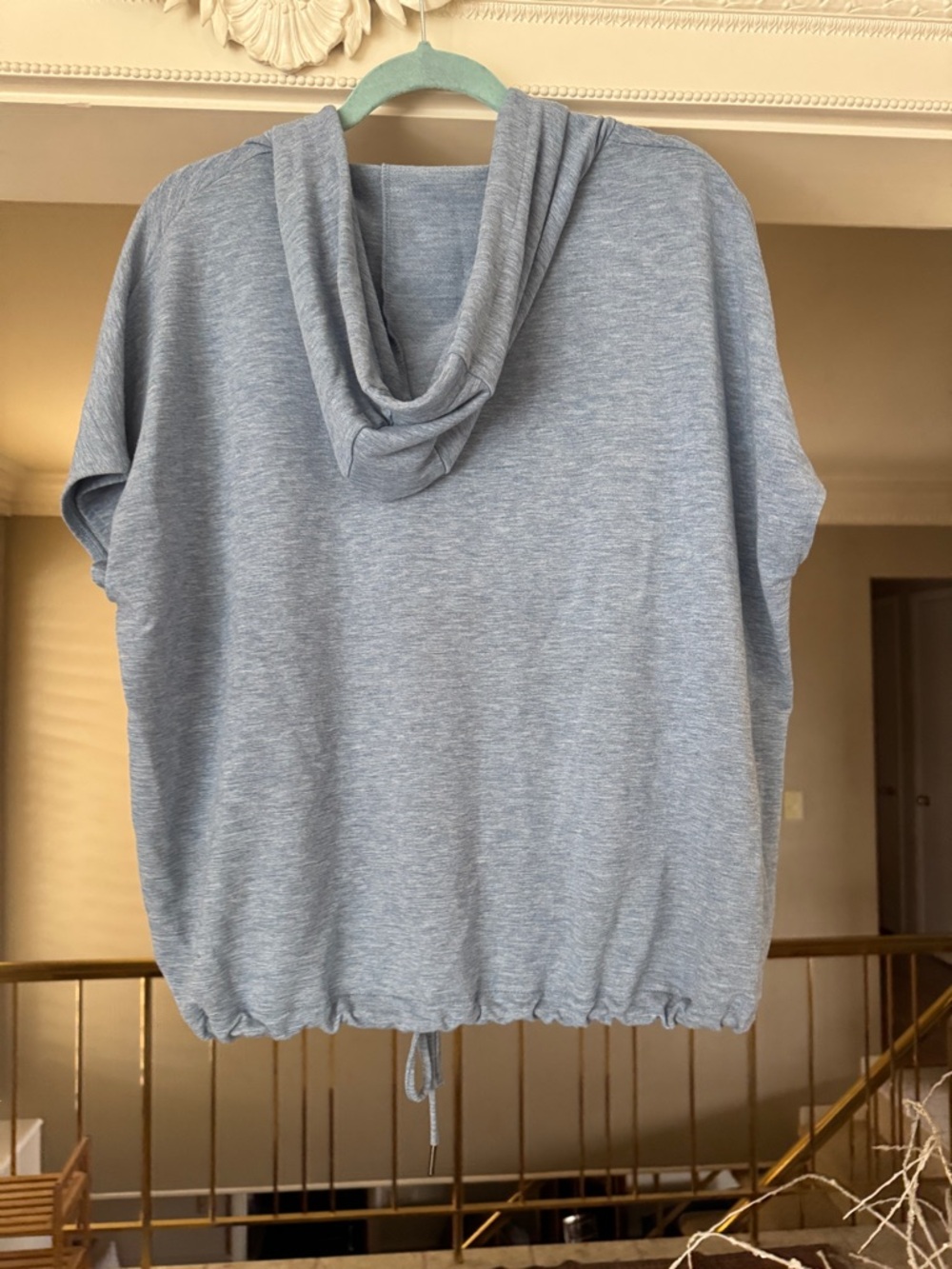 Cable & Gauge Heathered Light Blue Hoodie and drawstring - Picture 6 of 6